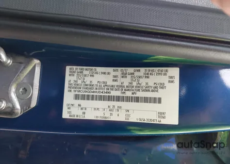 2017 Ford Escape Se z USA, uszkodzony, nr VIN 1FMCU9GD4HUD43490